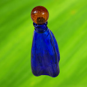 Glass Act Studio Bubble Glass Perfume Bottle 5" x 2" x 2" Handblown